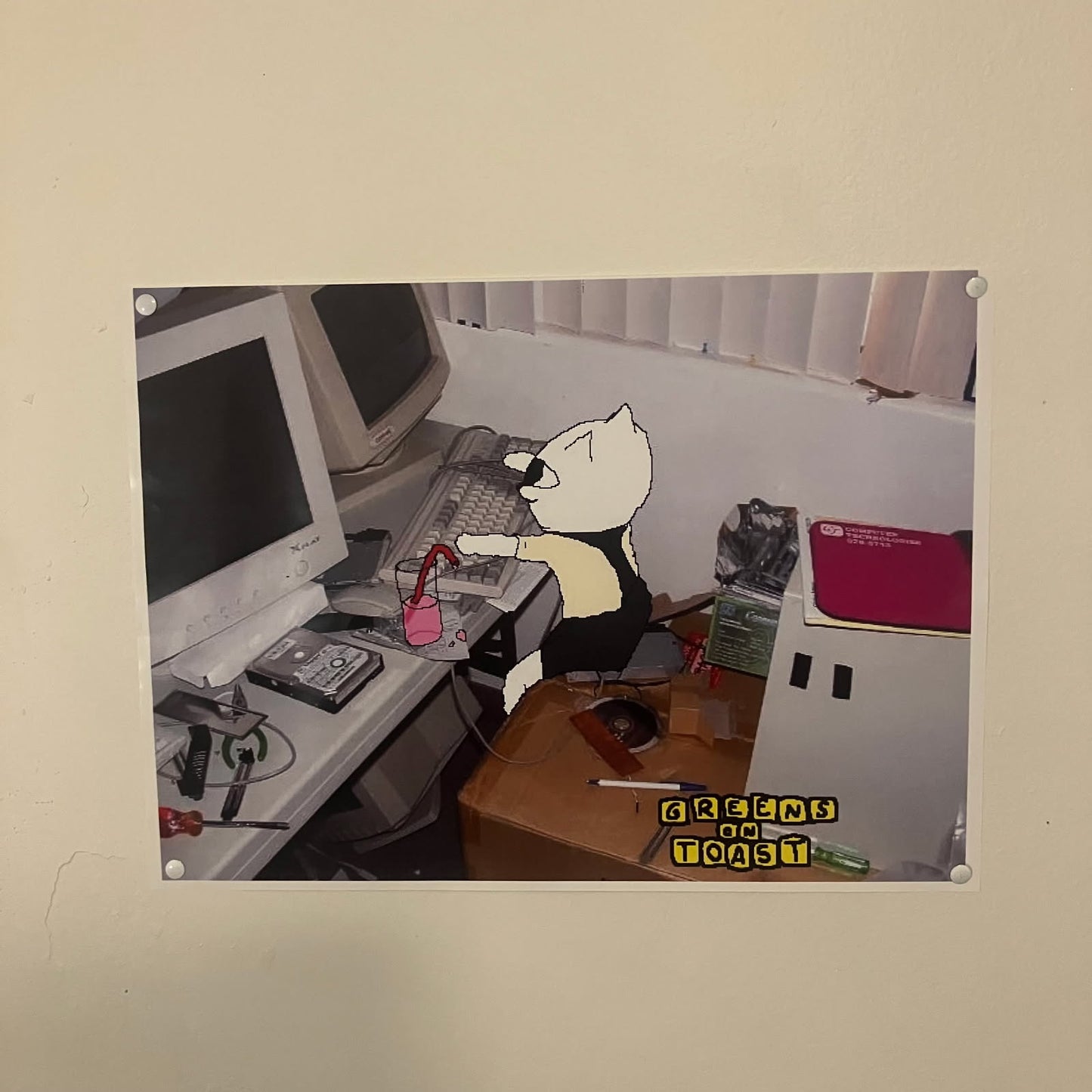 Greens on toast cat poster