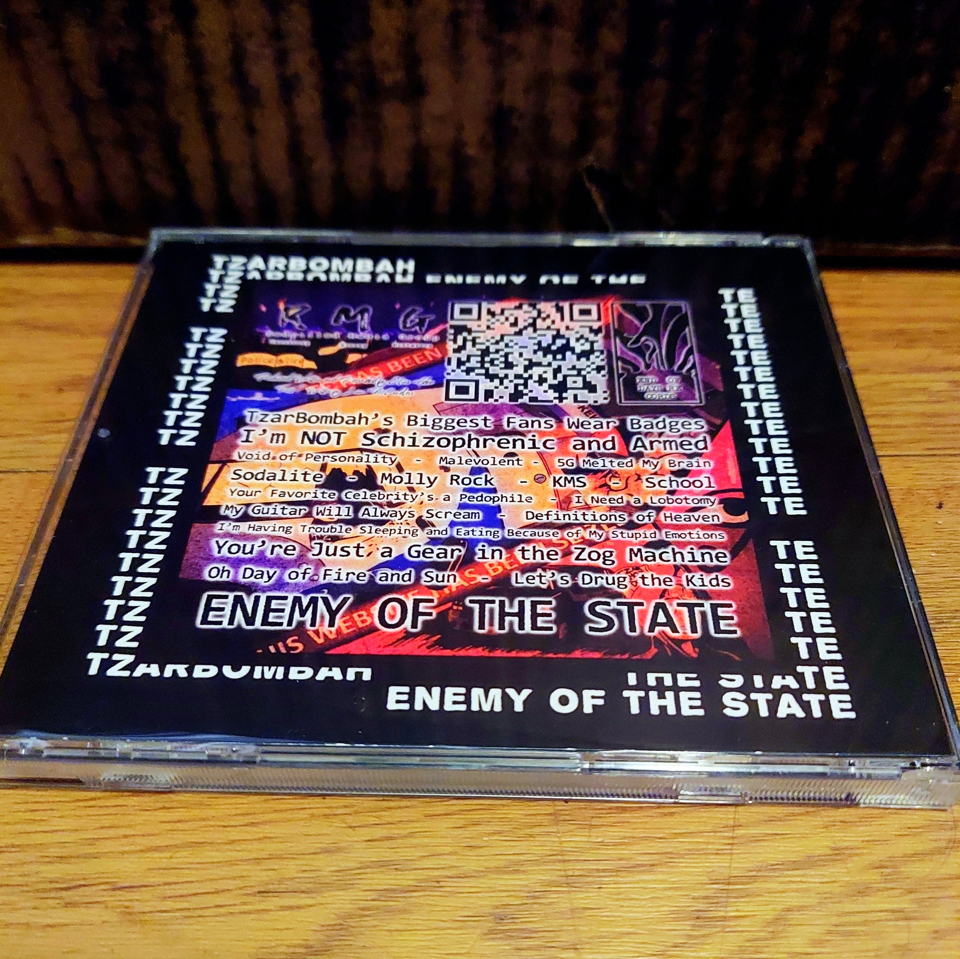 Tzarbombah Enemy of the State cd case back